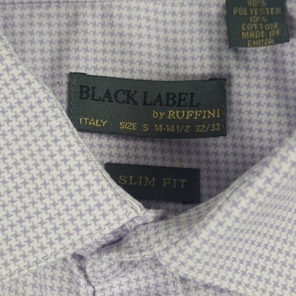 Black Label By Ruffini Dress Shirt Small Luxury Slim Fit Made in Italy - Picture 4 of 7